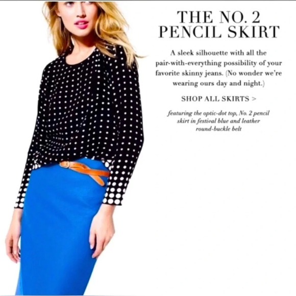J.Crew No.  2 Pencil Skirt Royal Blue, size 0 - Picture 1 of 13